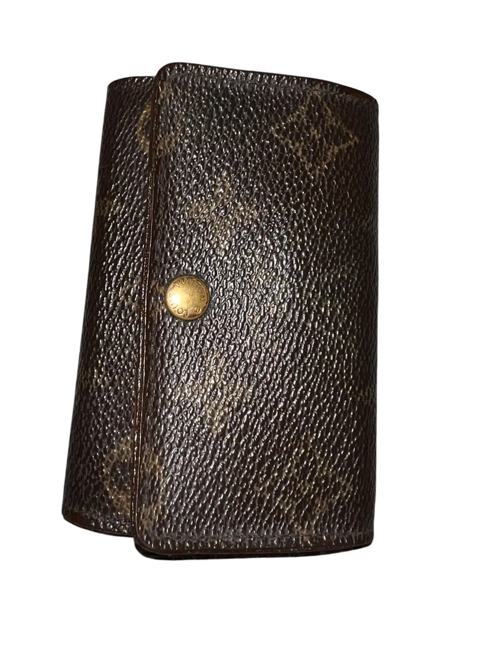 Louis Vuitton Brown Monogram Canvas Key & Card Holder with Gold Snap